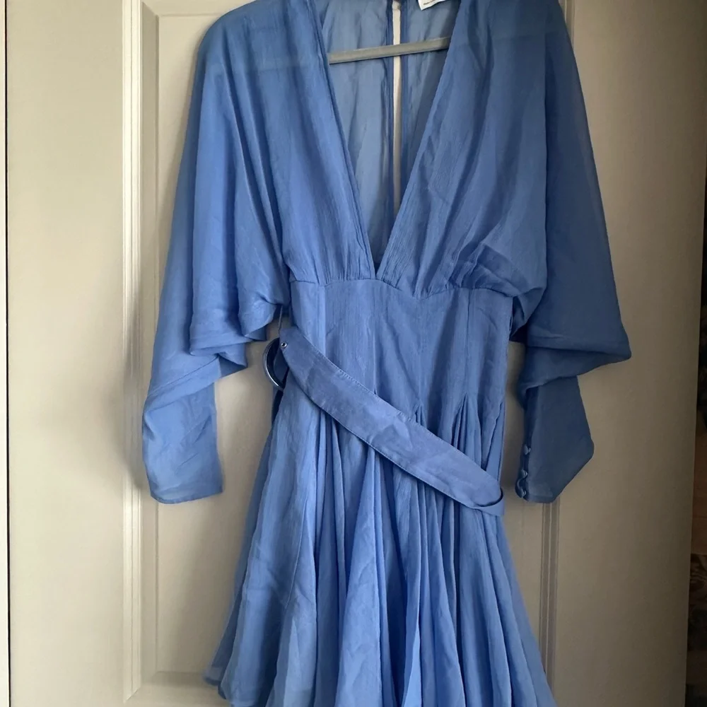 ASOS Blue Belted Mini Dress - Picture 2 of 3